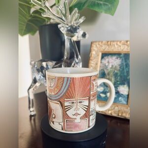 Laurel Burch Coffee Tea Mug Cup Primordial Dream 1990 Vintage Made Japan